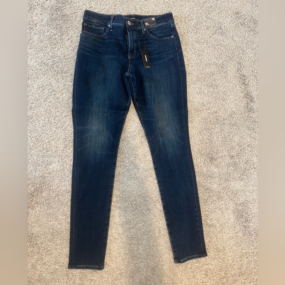 Express Women's Deep Indigo Mid-Rise Skinny Jeans
